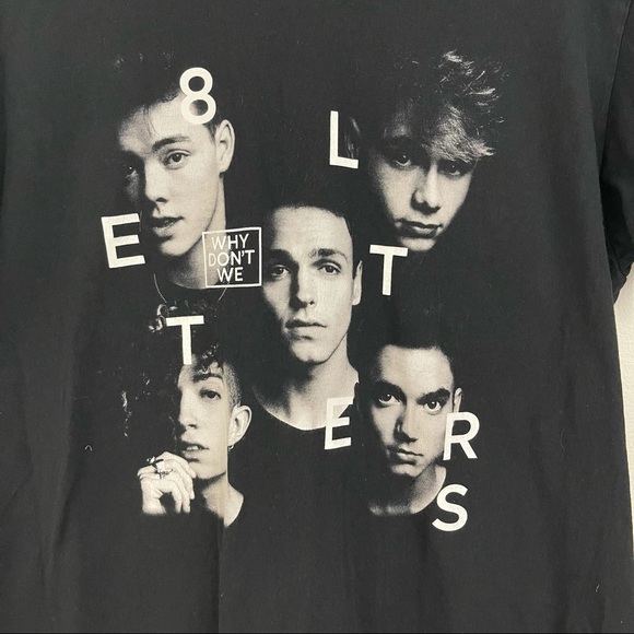 WHY DON'T WE Black & White 8 Letters Graphic Band Tee - Picture 4 of 8